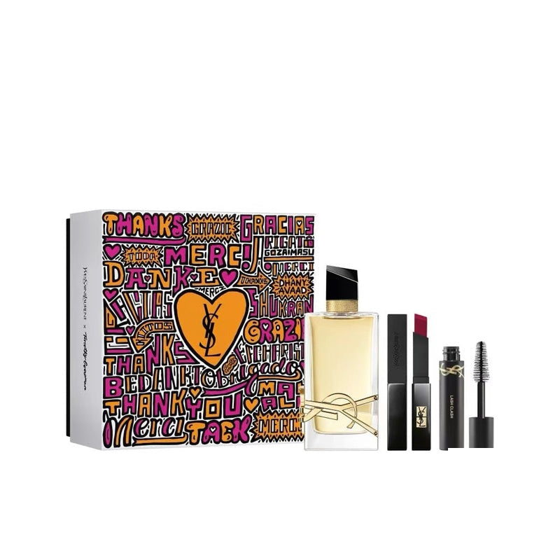 [LKK-IMG6104] YSL LIBRE EDP set Yves Saint Laurent Eau de Parfum for women
90ml+10ml+Little Gold Bar Lipstick #28/2g